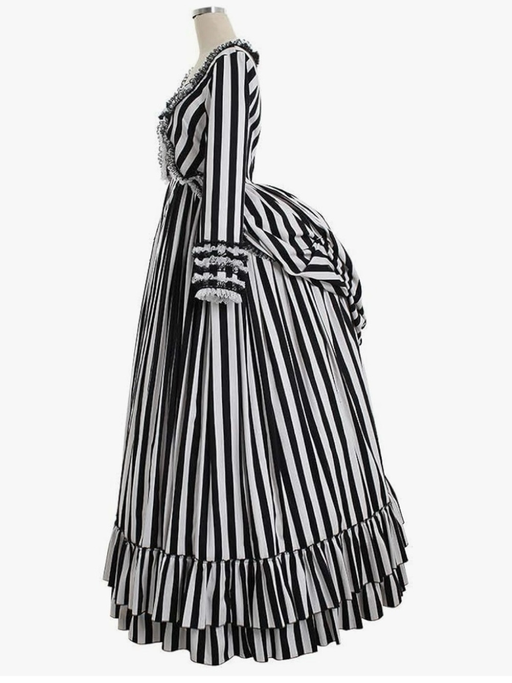Sleepy Hollow Katrina Von Tassel costume. Black and white striped dress - Picture 3 of 7